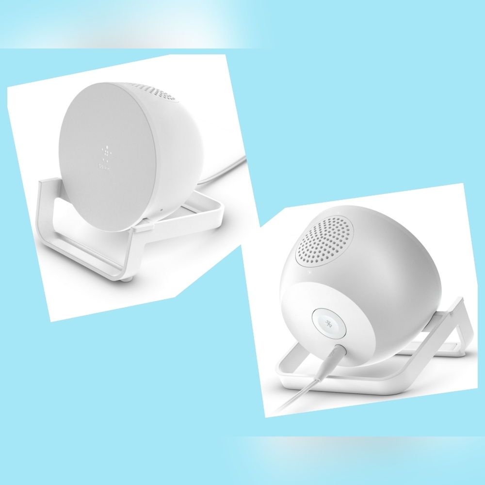 BELKIN Bluetooth Speaker + Wireless Charger in White NEW